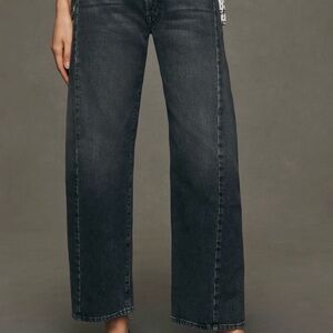 MOTHER Charcoal Wide-Leg Jeans